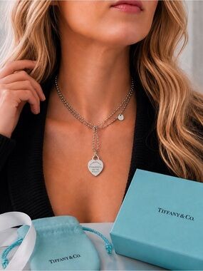 Authenticated Large Tiffany & Co Return to Tiffany Heart Tag Necklace Pendant 34